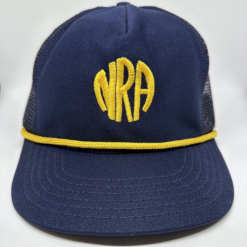 Vtg National Rifle Association Embroidered Mesh‎ Trucker Hat Cap